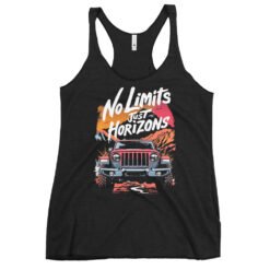 No Limits Just Horizons - Alpine Sunset 4X4 Rig Women's Racerback Tank - Vintage Black - Image 1