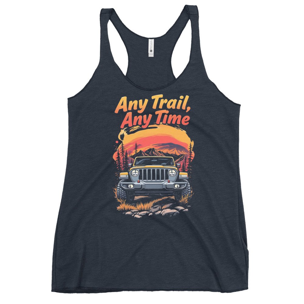 Any Trail Any Time - Alpine Timber Off-Road Women's Racerback Tank - Vintage Navy - Image 1