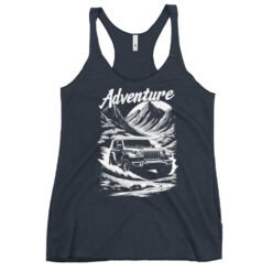 Adventure - Water Crossing 4X4 Crawler Women's Racerback Tank - Vintage Navy - Image 3