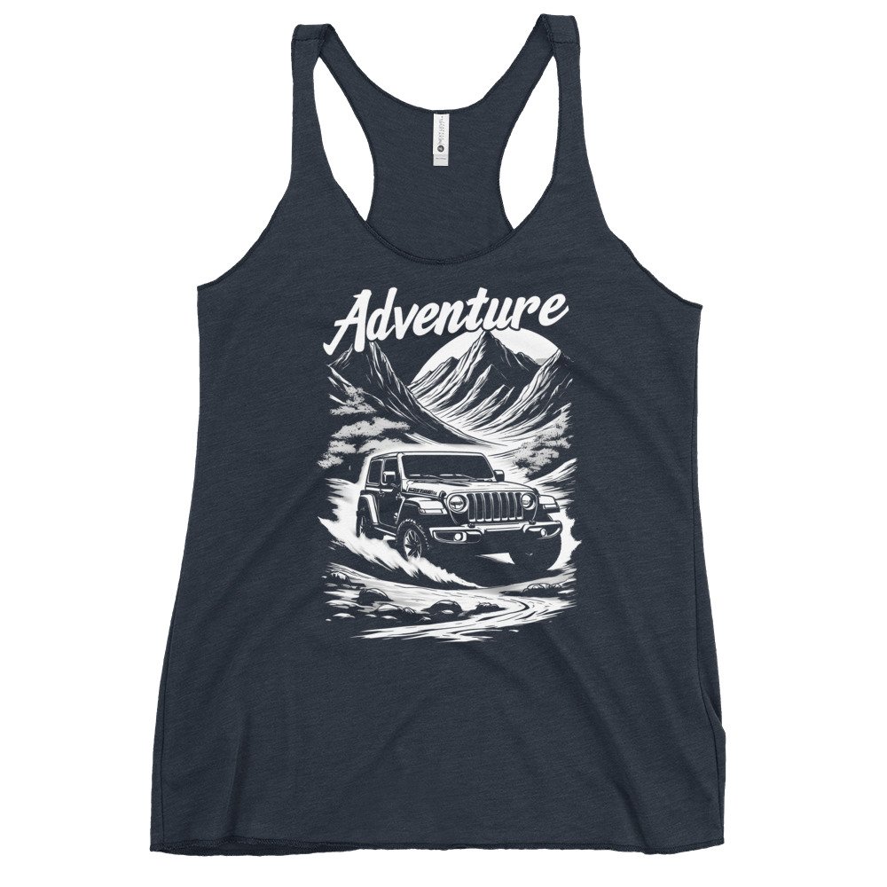 Adventure - Water Crossing 4X4 Crawler Women's Racerback Tank - Vintage Navy - Image 3