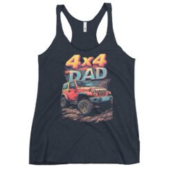 4X4 Dad - Off-Road Dad Trail Rig Women's Racerback Tank - Vintage Navy - Image 1