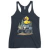 Duck Duck Rig - Yellow Duck 4X4 Crawler Women's Racerback Tank - Vintage Navy - Image 1