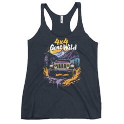 4X4 Gone Wild - Alpine Mud 4X4 Rig Women's Racerback Tank - Vintage Navy - Image 1