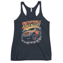 Unstoppable Adventure - Sunset Alpine 4X4 Crawler Women's Racerback Tank - Vintage Navy - Image 3