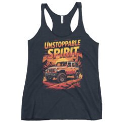 Unstoppable Spirit - Desert Crawler 4X4 Rig Women's Racerback Tank - Vintage Navy - Image 3