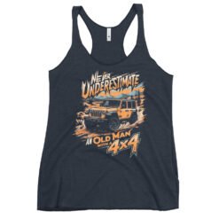 Never Underestimate An Old Man With A 4X4 - Canyon Pass 4X4 Rig Women's Racerback Tank - Vintage Navy - Image 3