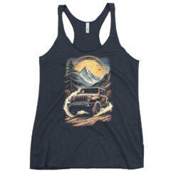 Alpine Trail Expedition - Glacial Stream 4X4 Rig Women's Racerback Tank - Vintage Navy - Image 3
