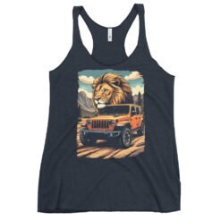King Of The Trail - Sunset Ridge 4X4 Rig Women's Racerback Tank - Vintage Navy - Image 3