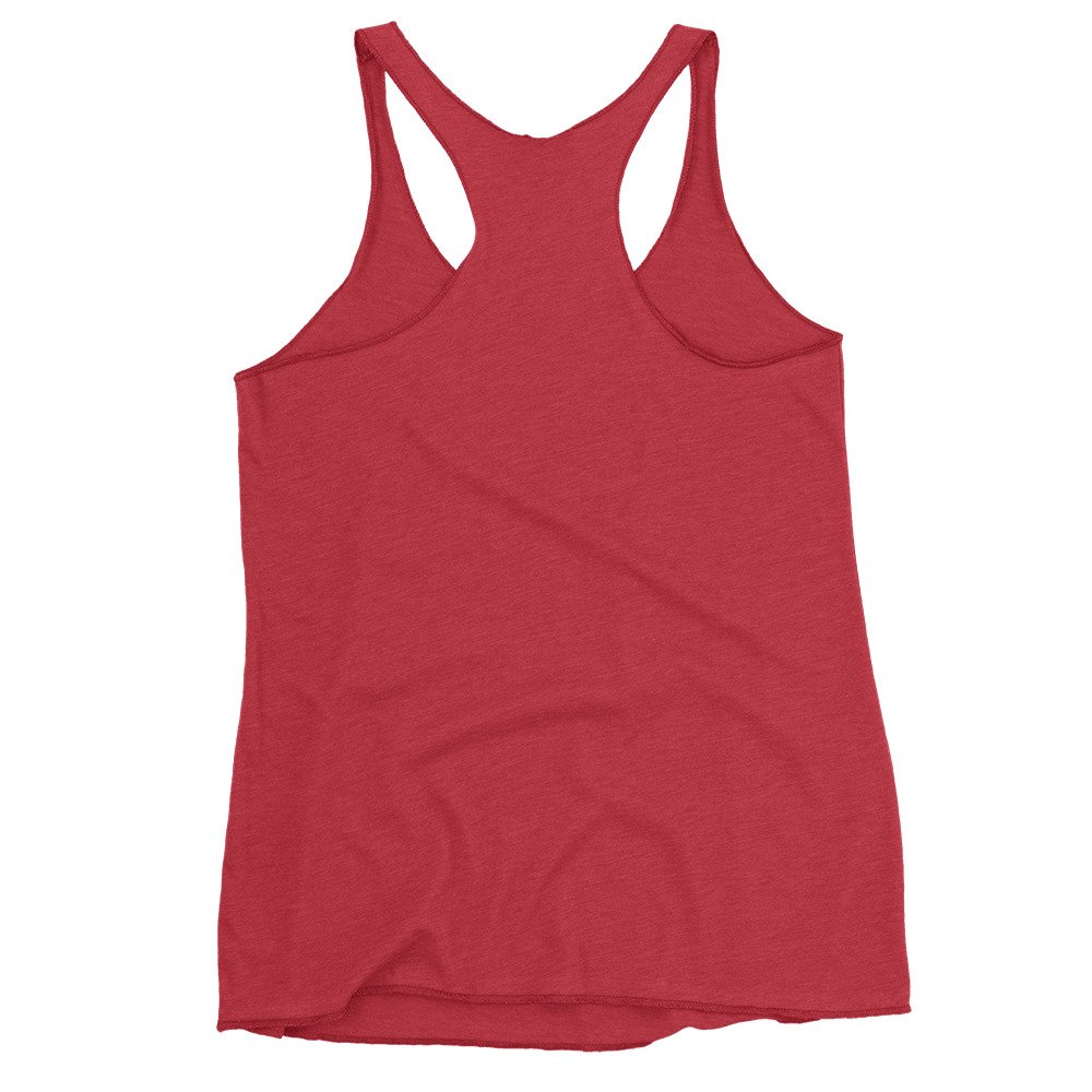 Go Where The Road Ends - Forest Pine 4X4 Crawler Women's Racerback Tank - Heather White, Premium Heather, Vintage Red - Image 2