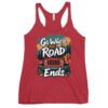 Go Where The Road Ends - Forest Pine 4X4 Crawler Women's Racerback Tank - Vintage Red - Image 1