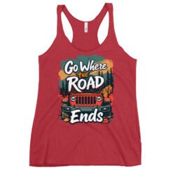 Go Where The Road Ends - Forest Pine 4X4 Crawler Women's Racerback Tank - Vintage Red - Image 1