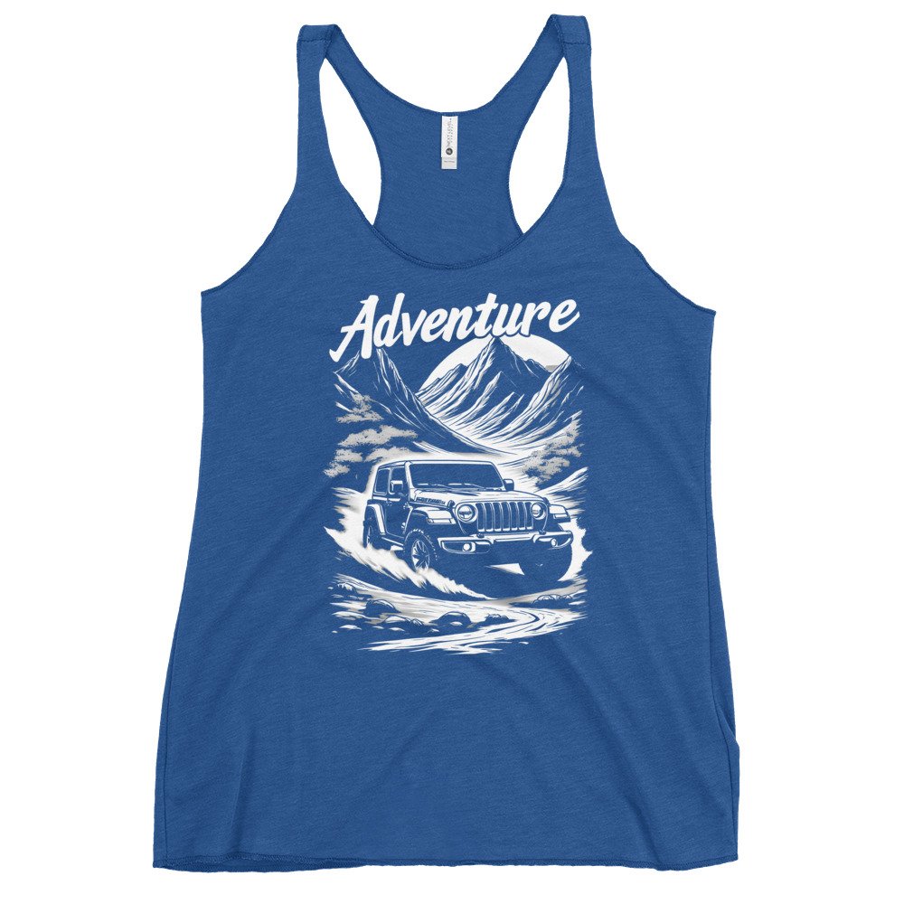 Adventure - Water Crossing 4X4 Crawler Women's Racerback Tank - Vintage Royal - Image 7
